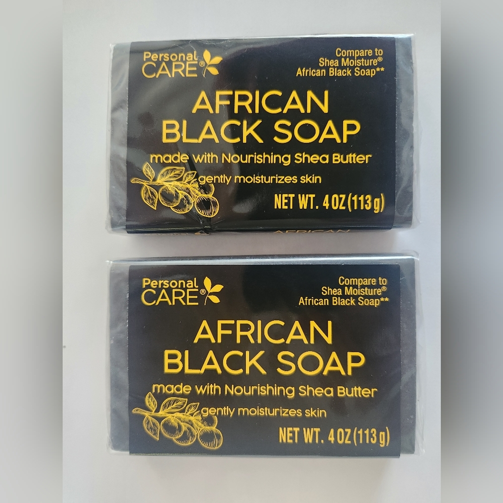 SET of 2- Personal CARE - African Black Soap with Shea Butter